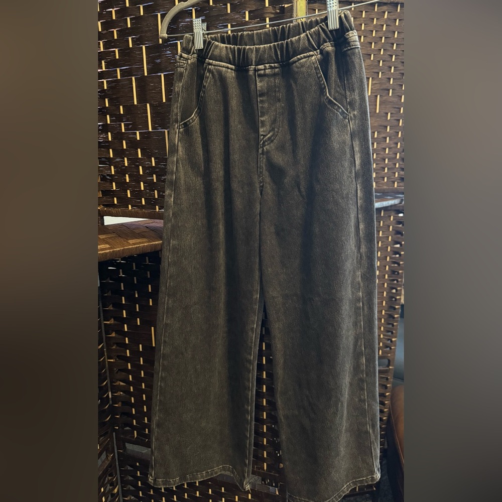 SHEIN Charcoal Boack Wide-Leg Baggy Pants Size 12